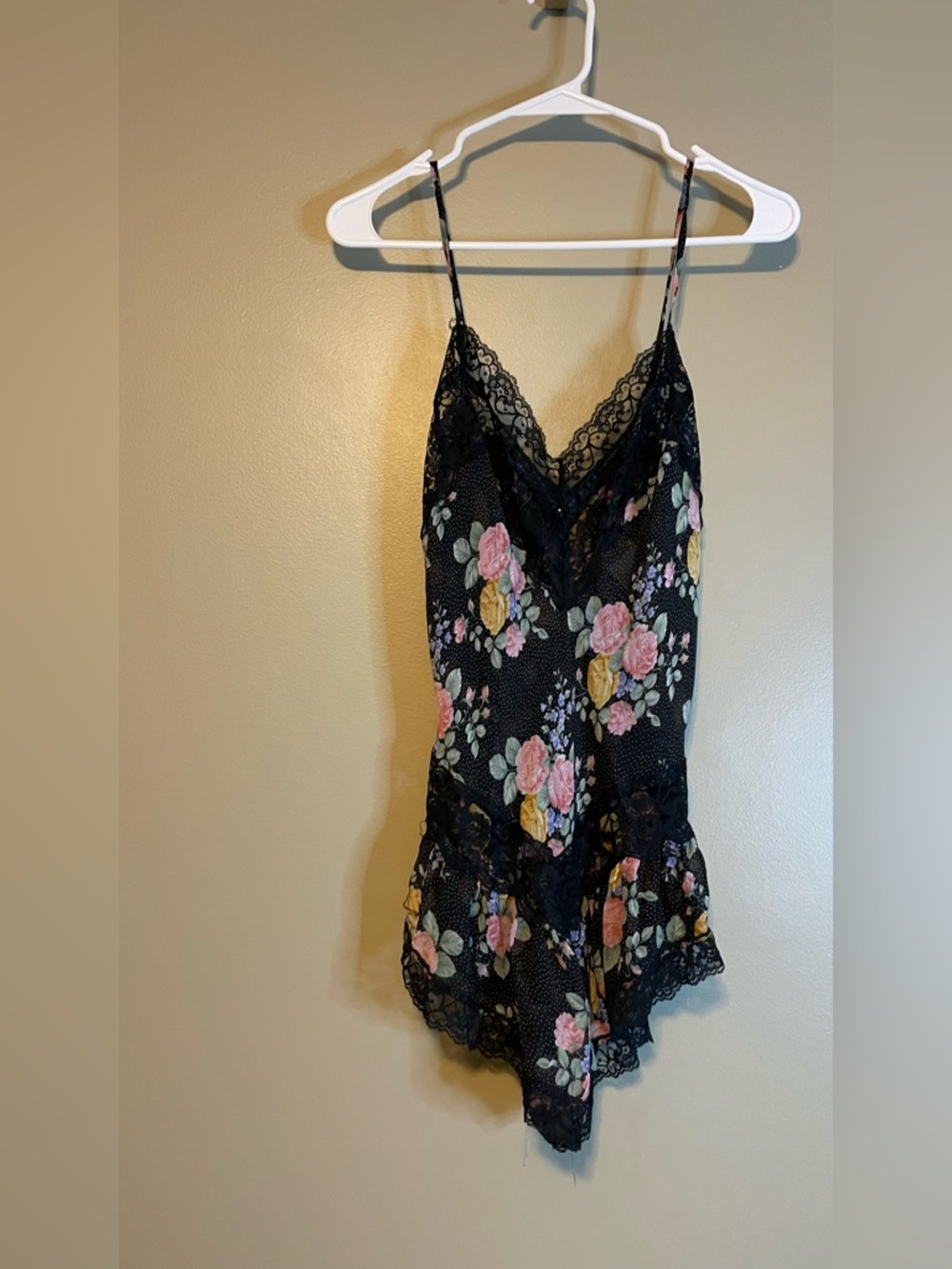 Vintage 1980’s Erica Taylor 2 Piece Floral Lace Sheer Teddy Romper & Robe Set - Picture 3 of 15